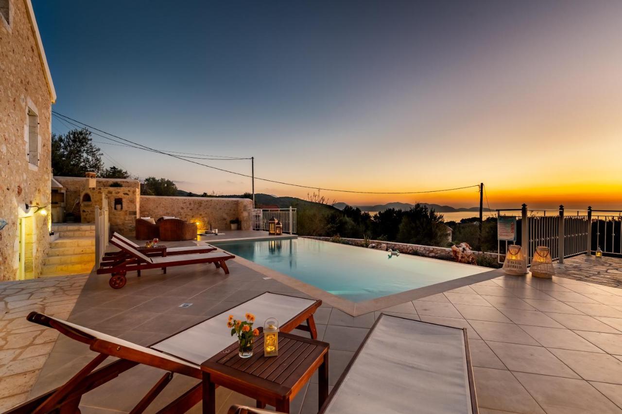 Fiscardo Luxury Stone Villa Alex ,With Sunset View! Fiskardo Luaran gambar